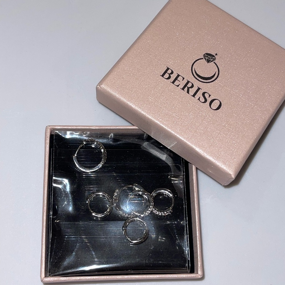 Beriso Silver Earring Set of 3